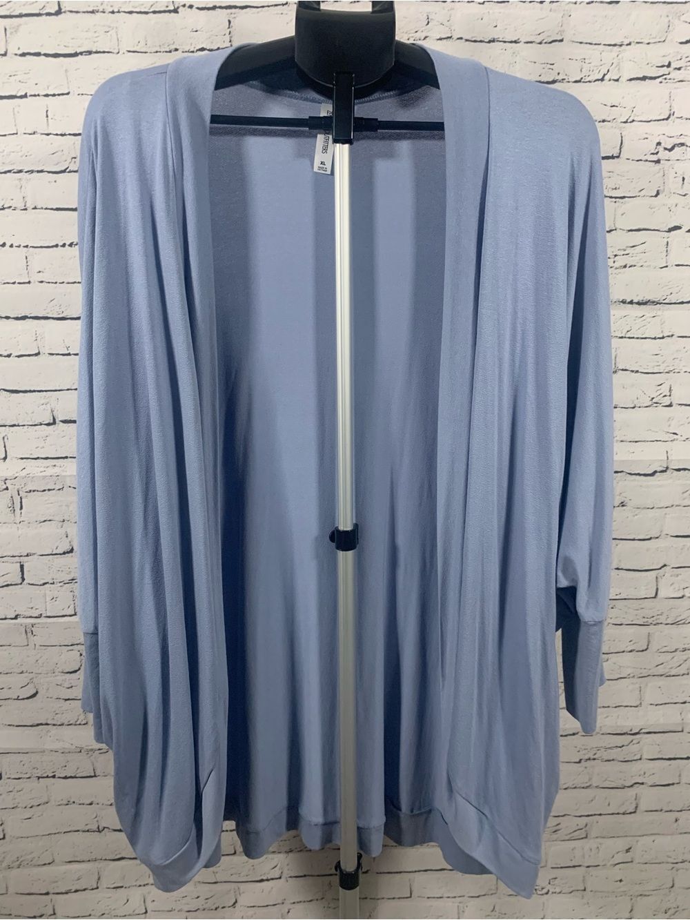 Zenana Outfitters Light Blue Open Front Draped Cardigan